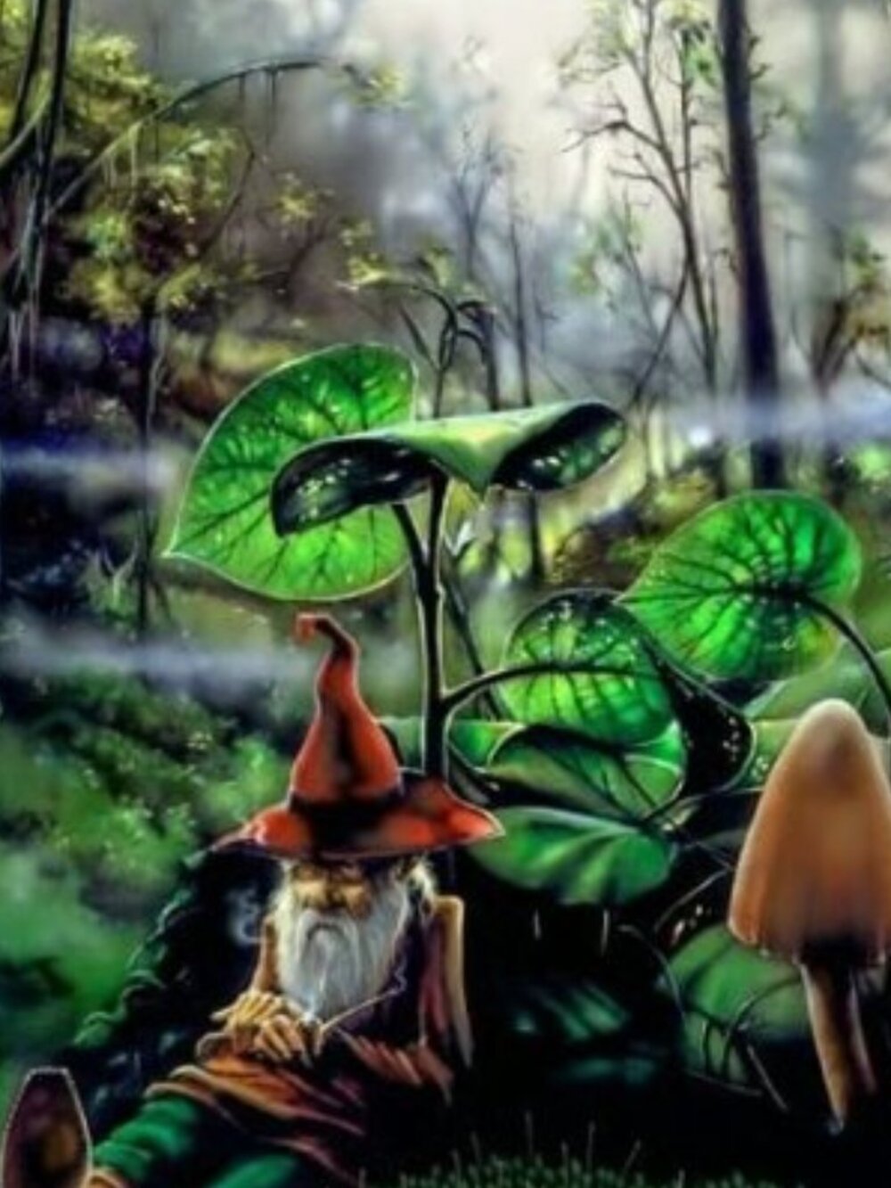 Respite Gnome Tapestry by Richard Biffle ~ w/Corner Loops ~ 30" x 45" ~ New!